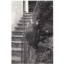 French Girl in Sommieres Climbing In Robin Hood Fashion Photo Postcard