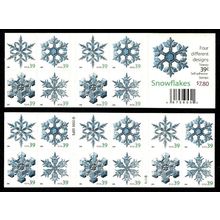 Holiday Snowflakes Pane of Twenty 39 Cent Postage Stamps Scott 4108b