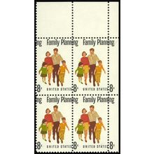 1455 Color Shift ERROR "Plate Block" - 8¢ Family Planning - Stuart Katz