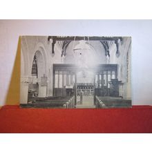 INTERIOR CHURCH, HULLAVINGTON, WILTS unused antique postcard Tomkins & Barrett =