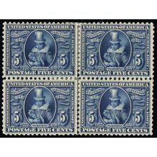 330, Mint F/VF HH 5¢ Block of Four SCV $625 * Stuart Katz