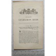 1834 Act of Parliament: regulate Office of the Receipt of Exchequer Westminster