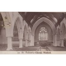 Watford St Andrews Church Interior Real Photo Postcard