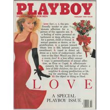 Playboy Magazine, LOVE, Febuary 1989, Great Condition