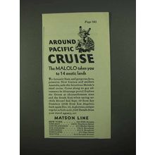 1931 Matson Line Ad - Around Pacific Cruise