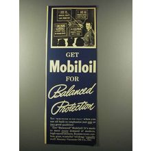 1939 Socony-Vacuum Mobiloil Ad - Balanced Protection