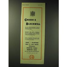 1942 C&B Crosse & Blackwell Food Ad
