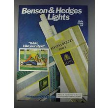1980 Benson & Hedges Lights Cigarettes Ad - I Like