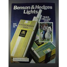 1980 Benson & Hedges Lights Cigarettes Ad - I Like Your Style