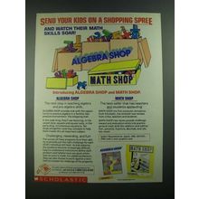 1988 Scholastic Software Ad - Algebra Shop and Math Shop