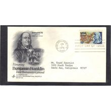 FDC Art Craft 1690 13c Ben Franklin (Cachet-Typed/A) CV41840