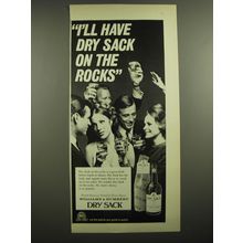 1968 Williams & Humbert Dry Sack Sherry Ad - I'll have Dry Sack on the Rocks