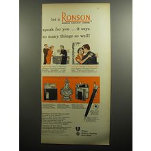 1951 Ronson Cigarette Lighters Ad - Whirlwind, Gloria, Ten-a-case and Penciliter