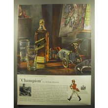 1959 Johnnie Walker Black Label Scotch Ad - Champion by Peter Helck