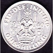 1940 Great Britain 1 Shilling Silver Coin Scottish