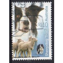 Australia 2022 Sheepdog Trials - Black & White Border Collie $1.10 Sheet Used