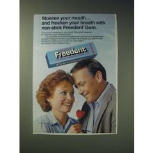 1989 Wrigley's Freedent Gum Ad - Moisten your mouth and freshen your breath