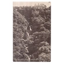 WATERFALL AT DEVIL'S BRIDGE, ABERYSTWYTH, WALES unused antique postcard =