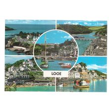 multiview LOOE, CORNWALL unused vintage postcard John Hinde =