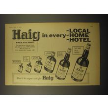 1966 Haig Scotch Ad - Haig in every - local -home -hotel