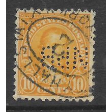 USA 1923 10c ORANGE MONROE PERFIN NPB SG 570 FINE USED#