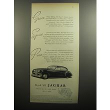 1951 Jaguar Mark VII Car Advertisement - Grace Space Pace