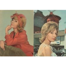 Dany Saval French Film Actress 2x Rare Paris Postcard s
