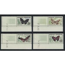 Central African Rep. Butterflies 4v Corners Date 1960 MNH SG#8-11