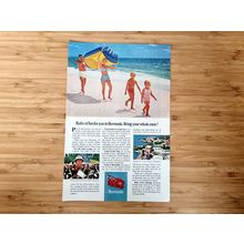 Bermuda Original 1960s Vintage Color Print Advertisement, Magazine Original Clip