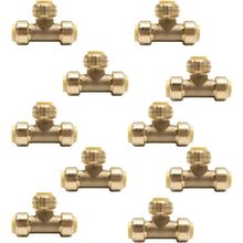 (Pack of 10) EFIELD 1/2 Inch Tee Push-Fit Fitting to Connect Pex, Copper, CPVC w
