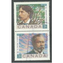 CAN 1989 SE~TE PAIR 43c 'CANADIAN POETS ' FINE USED (EBID41-634)