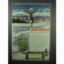 1951 New Mexico Tourism Ad - Highways of Romance