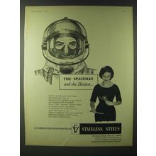 1960 Firth-Vickers Stainless Steels Ad - The spaceman and the hostess