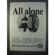 1966 General Dual 90 Tire Ad - All Alone