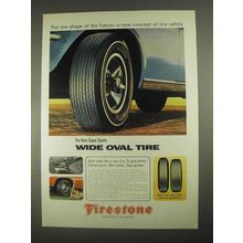 1967 Firestone Super Sports Wide Oval Tire Ad - Shape of Future