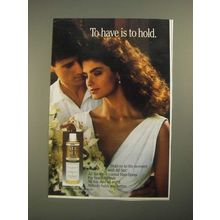 1987 All Set Professional Hair Spray Ad - To Have Is To Hold