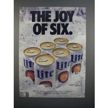 1989 Miller Lite Beer Ad - The Joy of Six