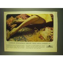 1966 Cannon Stockings Ad - The fit that gets looked at