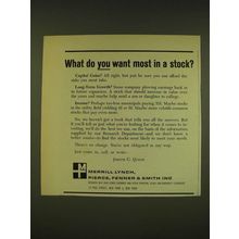 1962 Merrill Lynch Ad - What do you want most in a stock?
