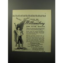1951 Williamsburg Virginia Ad - Hear ye! Hear ye! Come to Williamsburg Virginia