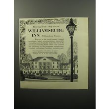 1951 Williamsburg Inn Ad - Motoring south? Stop over at Williamsburg Inn