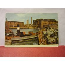 DOCKS AND CATHEDRAL, GLOUCESTER. used vintage postcard /