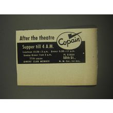1956 Copain Restaurant Ad - After the theatre