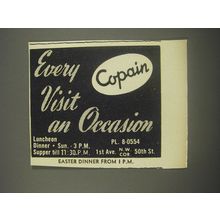 1956 Copain Restaurant Ad - Every visit an Occasion