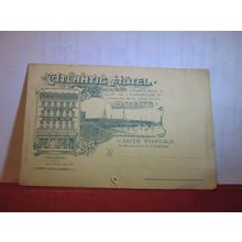 ATLANTIC HOTEL, OSTEND, OSTENDE, Belgium unused antique postcard/label =