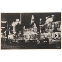 Durban's Theatre Land at Night Illuminations South Africa Antique Postcard