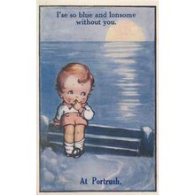 Lonesome at Portrush Antrim Ireland Old Comic Irish Postcard