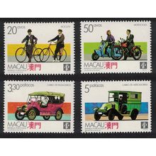 Macao Macau Bicycles Motorbike Cars Transport 4v 1988 MNH SG#669-672