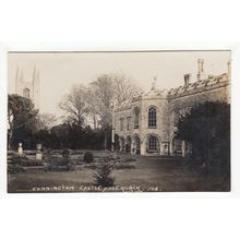 Conington Castle & Church Castle now Demolished RP Postcard Huntingdonshire