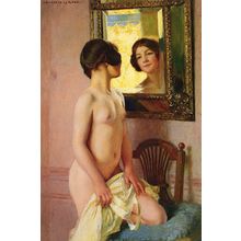 Leroux_Jules_Marie_Auguste_The_Mirror Art Gallery Poster Canvas Print Wall Decor